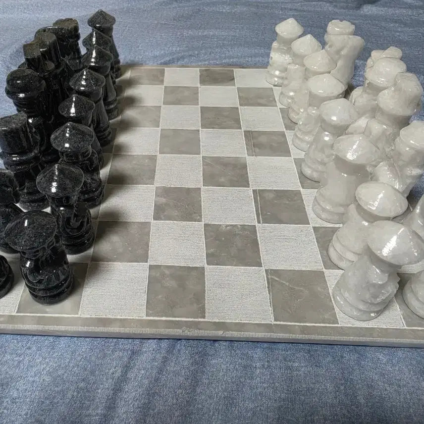 [BUNJANG] Marble Chess Set - Luxury Decorative Piece / 대리석 체스 세트 고급 장식용