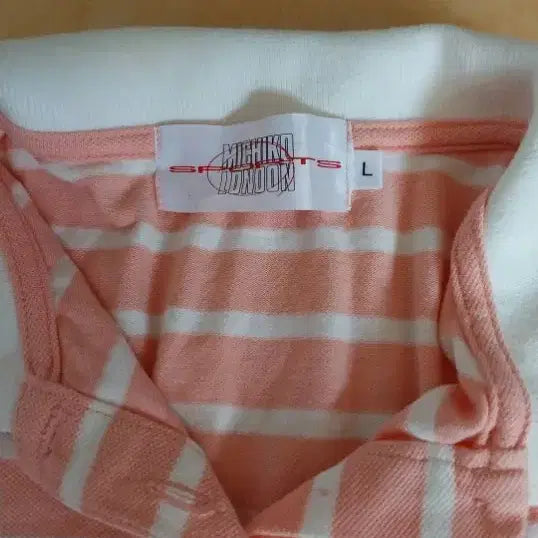 [BUNJANG] Missoni Pink Striped Sleeveless Polo Shirt / 미쏘니 분홍색 스트라이프 민소매 폴로티