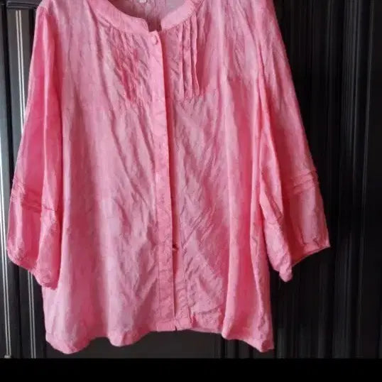 [BUNJANG] Pink Faux Silk Blouse / 핑크색  인조 블라우스