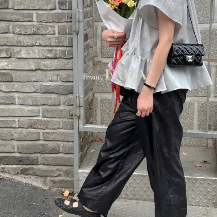 [BUNJANG] Basket Glossy Jogger Pants Black / 바스켓 글로시 조거팬츠 블랙