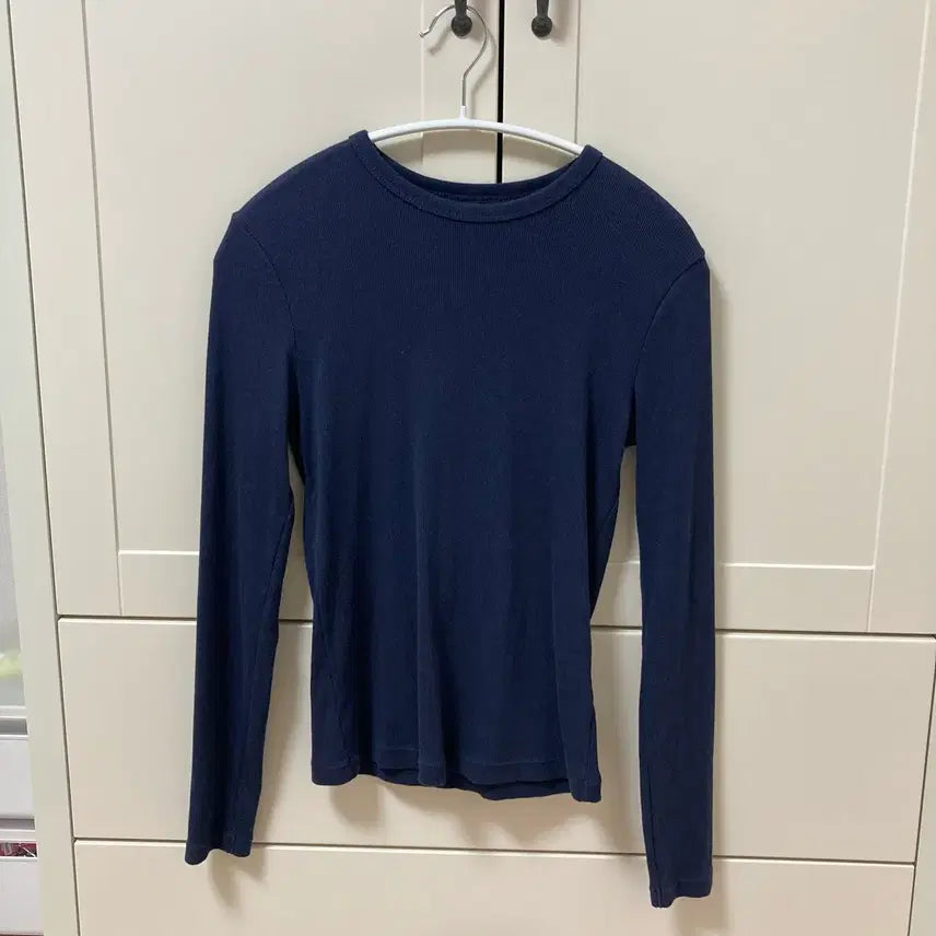 [BUNJANG] Uniqlo Soft Rib Long Sleeve T-Shirt Navy / 유니클로 소프트립T 네이비