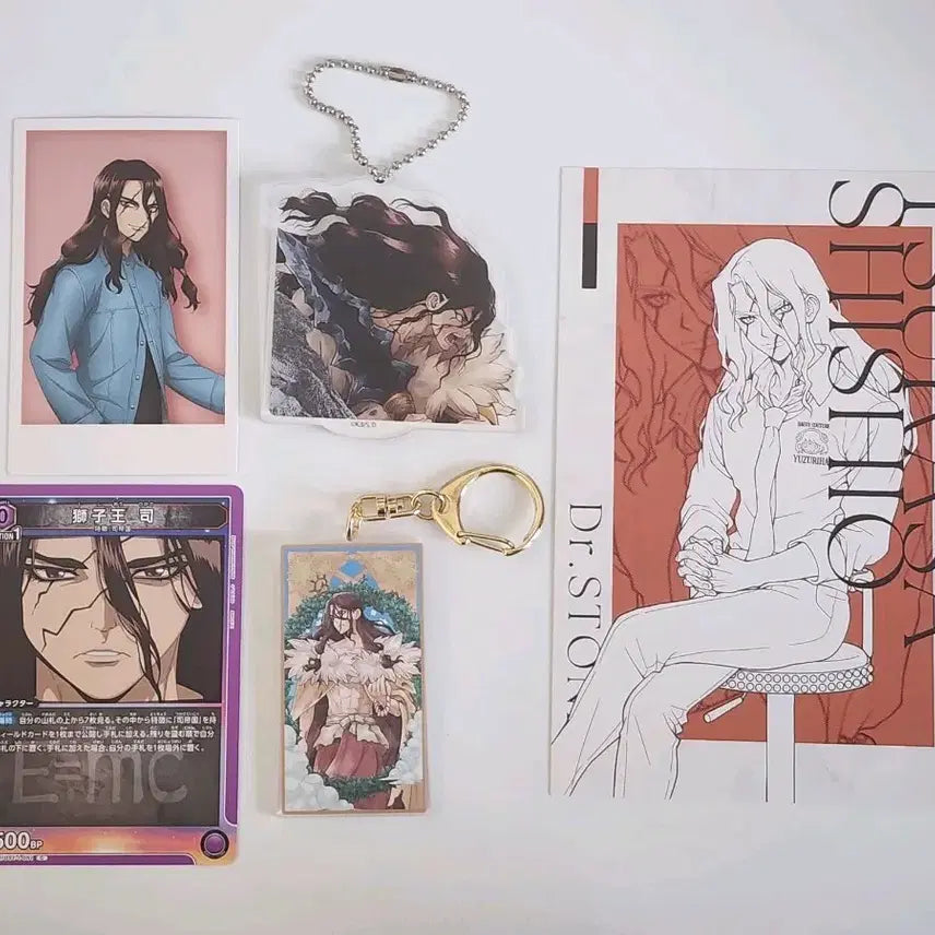 [BUNJANG] Dr. STONE Shishio Tsukasa Bundle Set Acrylic Keychain, Photocard, Postcard / 일괄) 닥터스톤 시시오 츠카사 아크릴 키링 포토 카드 엽서
