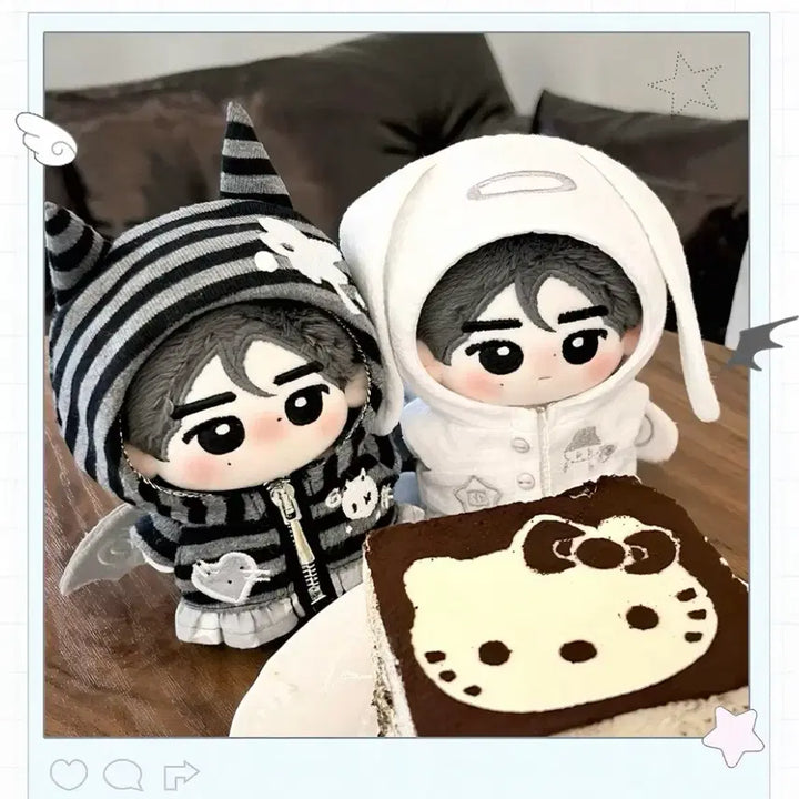 [BUNJANG] 10cm Doll Clothes Set Black &amp; White Y2K Idol / 10cm 인형옷 솜인형옷 누이 의상 세트 검정 흰색 y2k 아이돌 블랙
