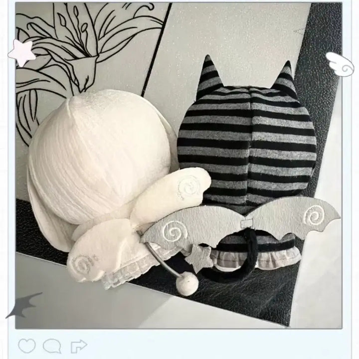 [BUNJANG] 10cm Doll Clothes Set Black &amp; White Y2K Idol / 10cm 인형옷 솜인형옷 누이 의상 세트 검정 흰색 y2k 아이돌 블랙