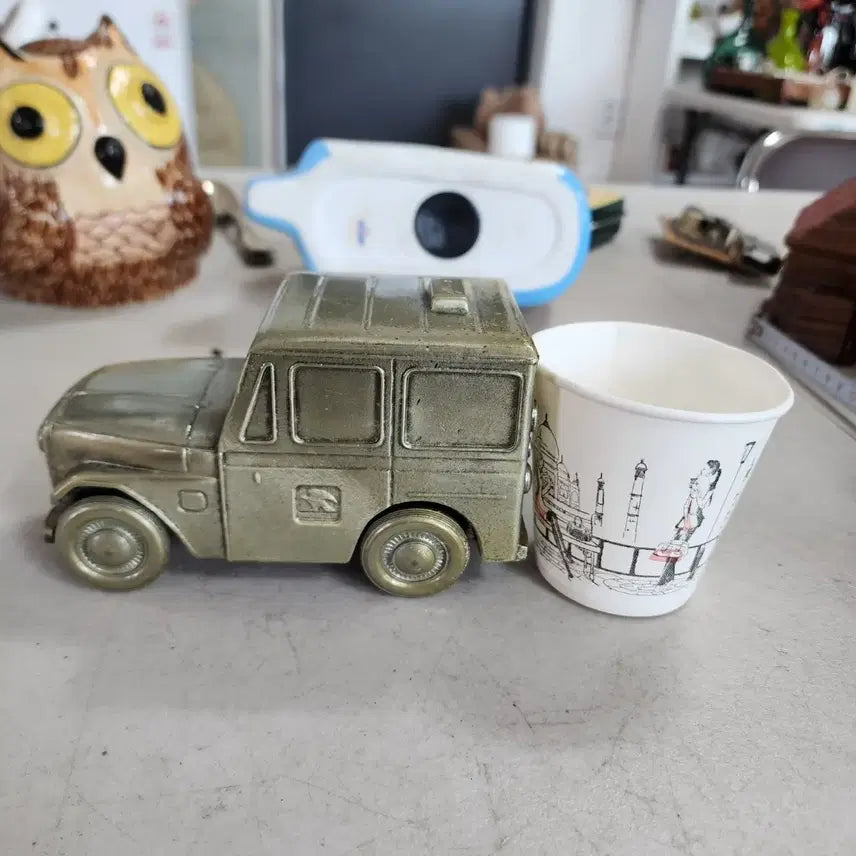 [BUNJANG] 1971 Jeep Coin Bank Zinc Alloy / USA 1971년 지프자동차 저금통 아연합금 기장14cm 높이8.5cm