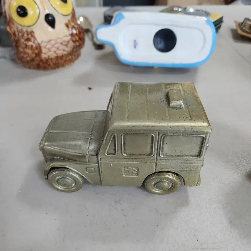 [BUNJANG] 1971 Jeep Coin Bank Zinc Alloy / USA 1971년 지프자동차 저금통 아연합금 기장14cm 높이8.5cm