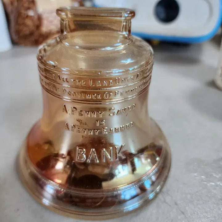 [BUNJANG] USA Liberty Bell Glass Coin Bank / USA 자유의종 글라스 저금통 지름10cm 높이9.4cm  17000원