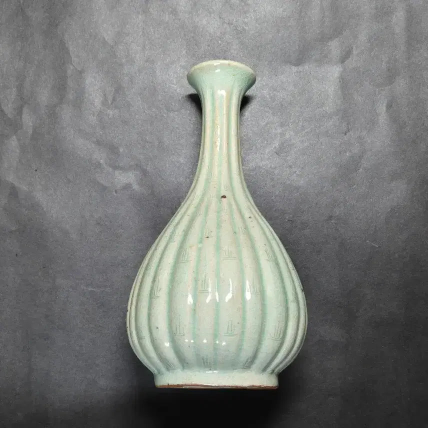 [BUNJANG] Ji Soon-tak Intangible Cultural Heritage Celadon Vase with Bamboo Pattern / 무형문화재 인간문화재 지순탁 죽문 청자 병 고려청자 도자기 꽃병 화병
