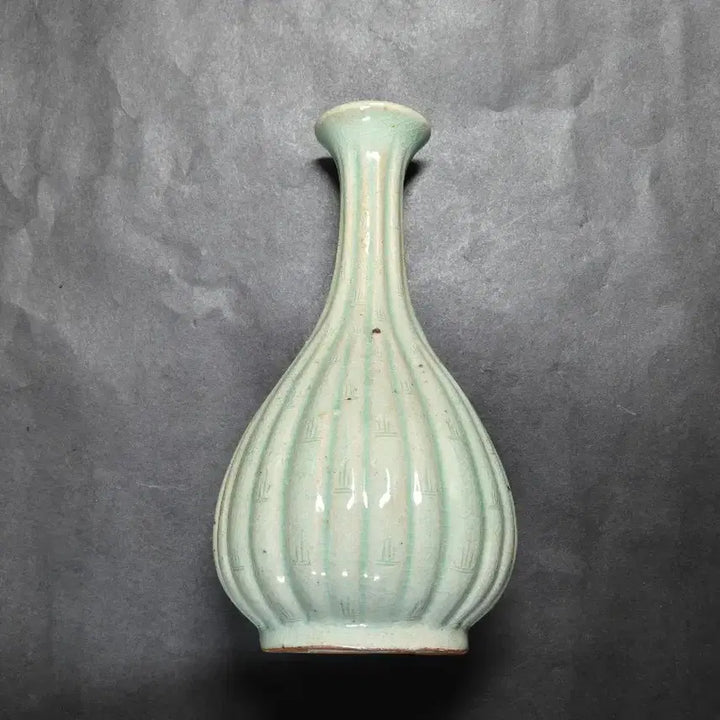 [BUNJANG] Ji Soon-tak Intangible Cultural Heritage Celadon Vase with Bamboo Pattern / 무형문화재 인간문화재 지순탁 죽문 청자 병 고려청자 도자기 꽃병 화병