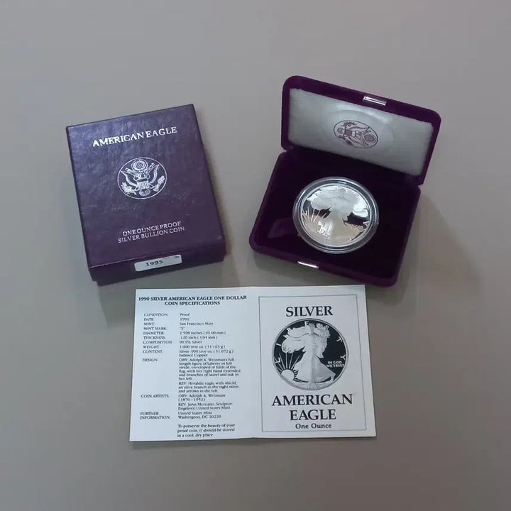 [BUNJANG] 1990 American Eagle Proof Silver Coin 1 oz / 1990 아메리칸 이글 프루프 은화 1온스 실버코인