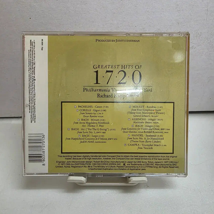 [BUNJANG] Greatest Hits of 1720 Baroque Music Compilation / Greatest Hits Of 1720
