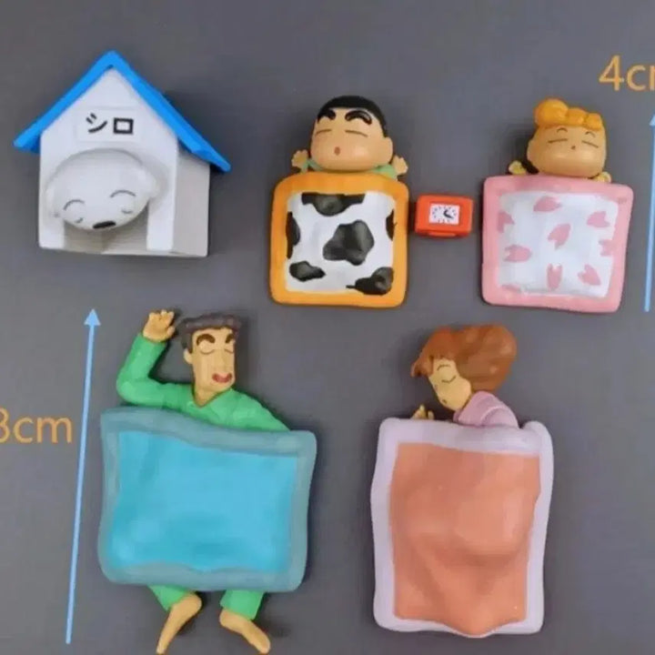[BUNJANG] Crayon Shin-chan Sleeping Family Figure Set (5 Types, Sealed) / 짱구는 못말려 낮잠자는 짱구 가족 피규어 미개봉 5종 세트로 일괄 판매합