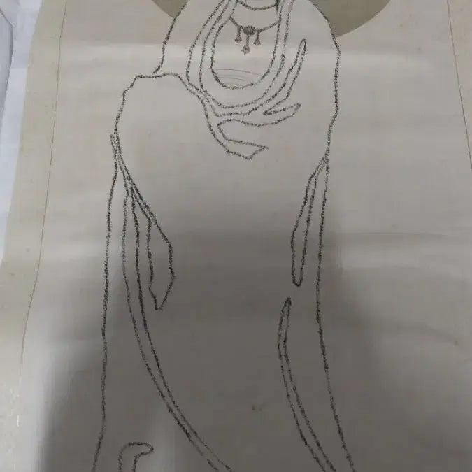 [BUNJANG] Antique Buddhist Gwaneum Bosal Painting / 고풍스러운 불교 관음보살 탱화