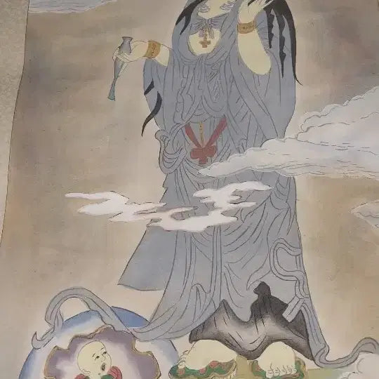 [BUNJANG] Suryeon Gwaneumdo Buddhist Painting Scroll / 수월관음도 불화 족자