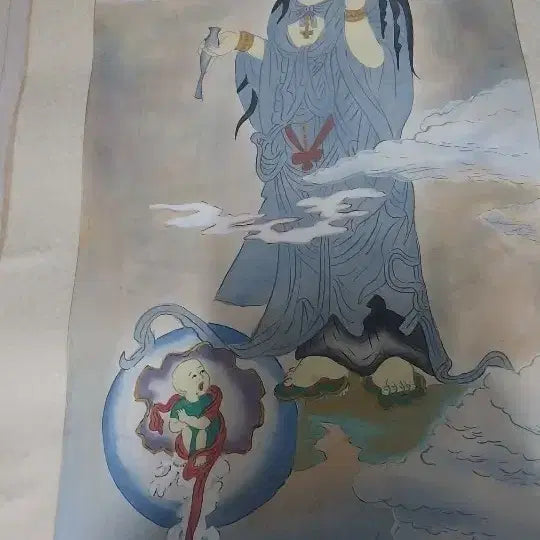 [BUNJANG] Suryeon Gwaneumdo Buddhist Painting Scroll / 수월관음도 불화 족자