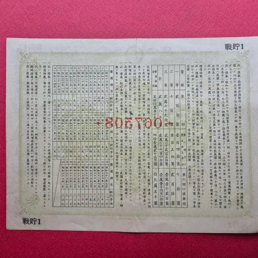 [SOLD OUT] 일제 강점기 시절 1942년 전시 저축채권 제 1회