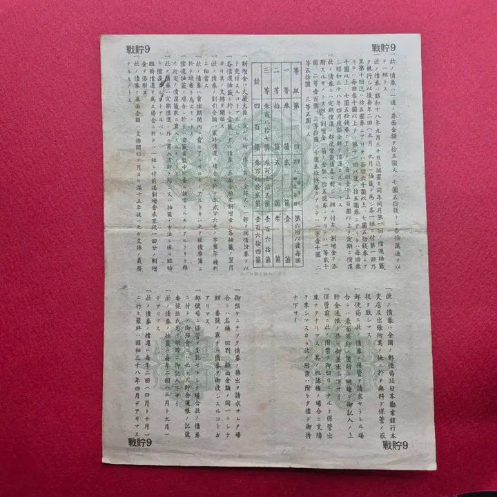 [SOLD OUT] 일제 강점기 시절 1943년 전시 저축채권 제 9회