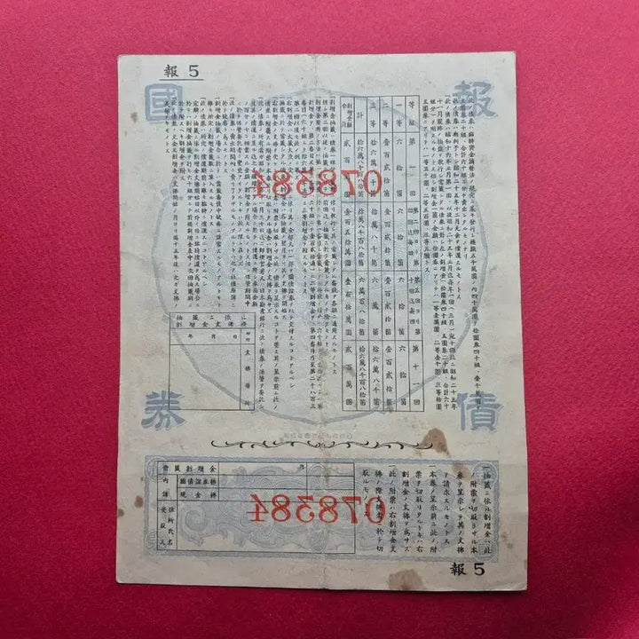 [SOLD OUT] 일제 강점기 시절 1940년 보국채권 제 5회