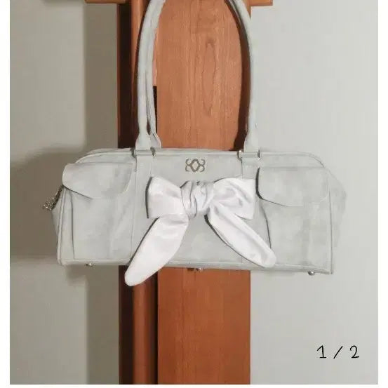 [BUNJANG] Ssiwol107 Grey Bow Tote Bag / 시월107 그레이 보우포티백