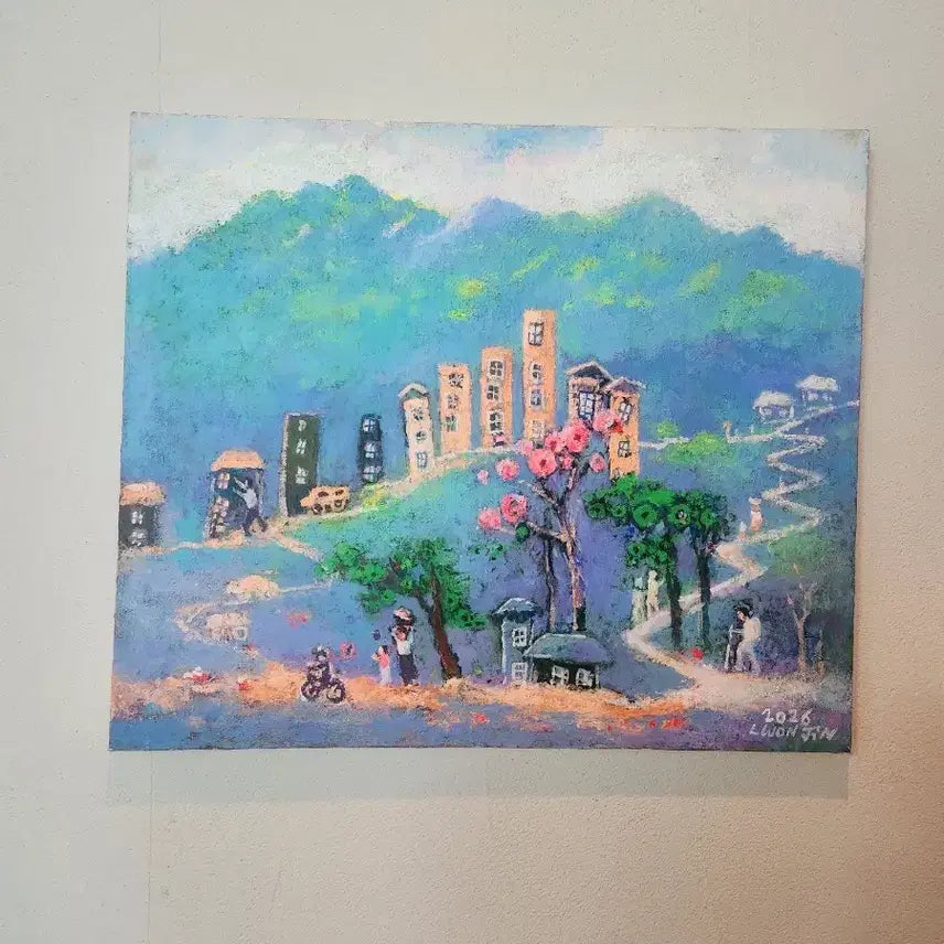 [BUNJANG] Lee Won-jin "Lyrical Landscape" Oil Painting / 시간을 엮은 화가, 이원진의 <서정적 풍경>