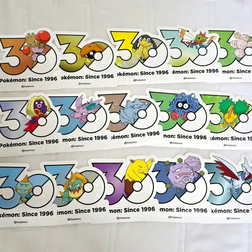 [BUNJANG] Pokemon 30th Anniversary Sticker Bundle (15 pcs) / 포켓몬 30주년 스티커 15장 일괄 판매 포켓몬스터