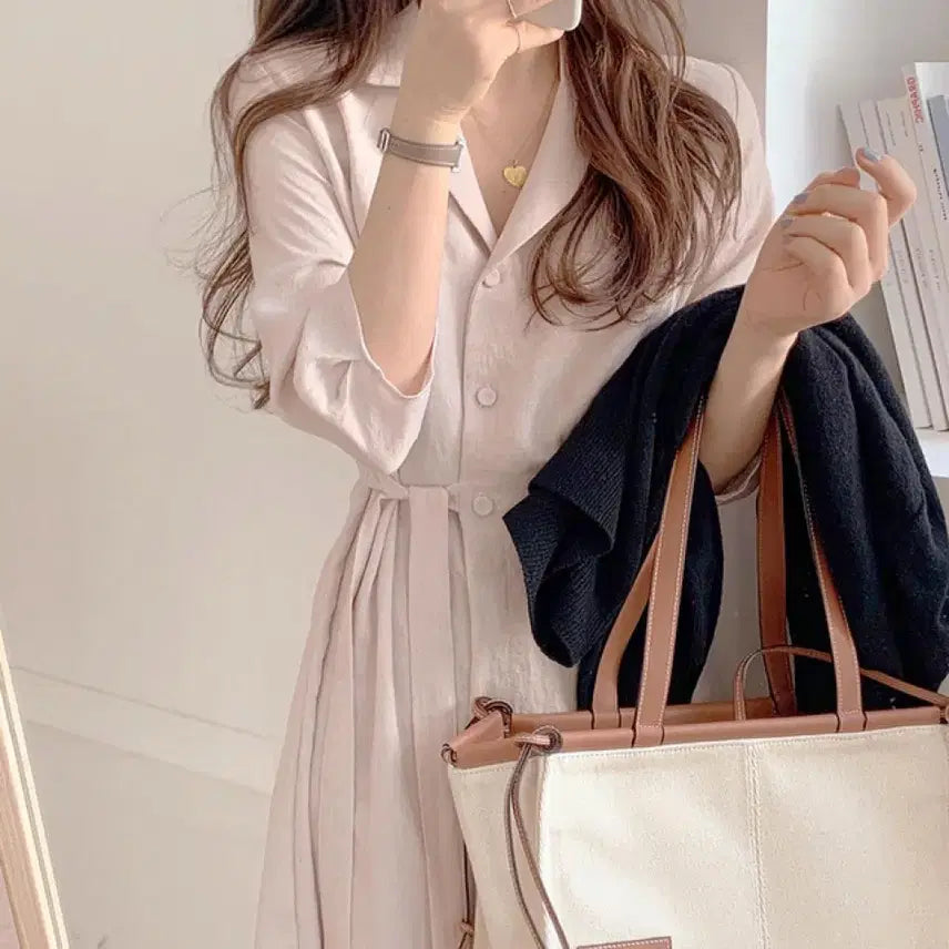 [BUNJANG] PERBIT BALLE Linen Dress Beige / 퍼빗 balle 원피스 린넨원피스 베이지