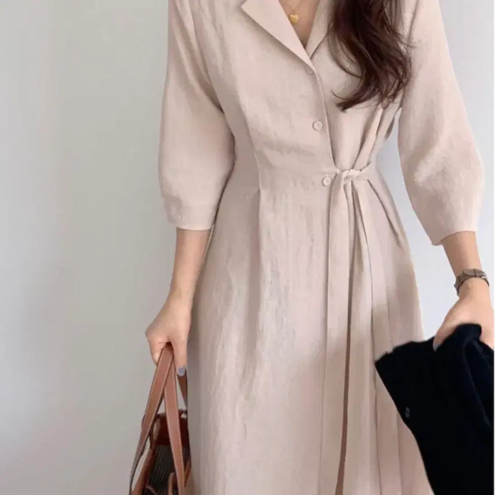 [BUNJANG] PERBIT BALLE Linen Dress Beige / 퍼빗 balle 원피스 린넨원피스 베이지