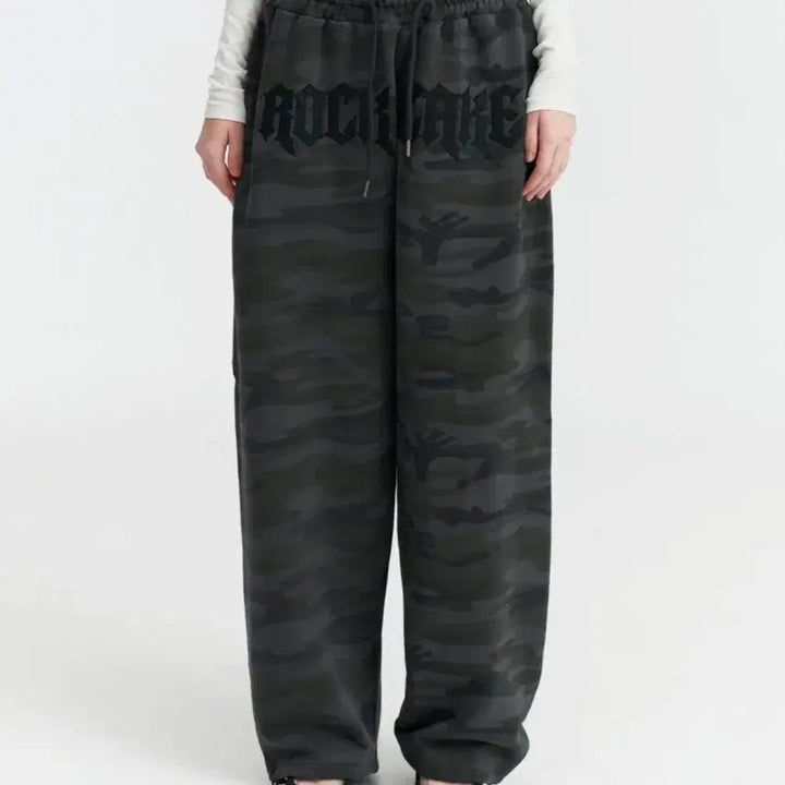 [SOLD OUT] 락케이크 카모 팬츠 메탈 그래픽 팬츠 블랙