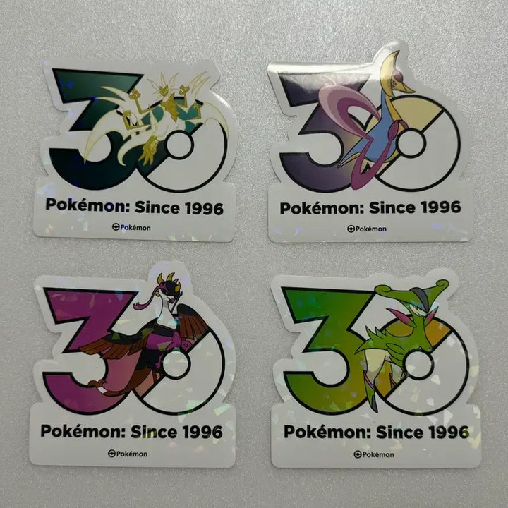 [BUNJANG] Pokemon 30th Anniversary Logo Sticker Set - Ultra Necrozma, Cresselia, Giratina, Virizion / 포켓몬 30주년 로고 스티커 울트라네크로즈마 크레세리아 기로치 비리디온
