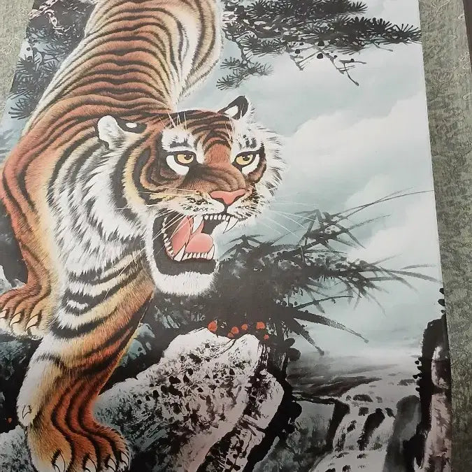 [BUNJANG] Hojakdo Tiger Scroll (Unpung Manri) / 호랑이족자(운풍만리)