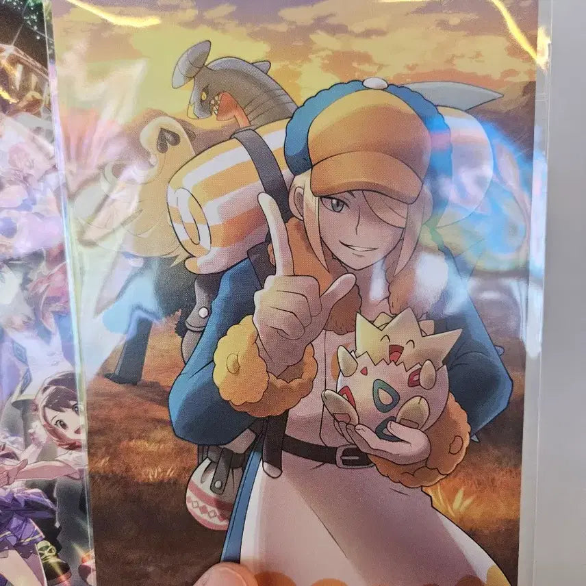 [BUNJANG] Pokemon Masters EX Official Illustration Postcard Set (2 Types) - Cynthia &amp; Hilda / 포켓몬 마스터즈 포케마스 특전 일러스트 엽서 2종 월로 난천 테라스탈