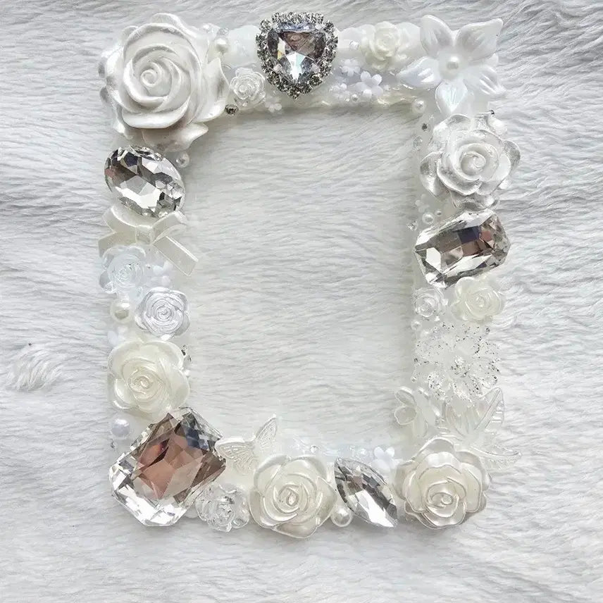 [BUNJANG] Heart Crystal Stone White Decoden Toploader Photocard Holder / (5/17업뎃)하트크리스탈스톤 화이트데코덴탑꾸 포카홀더