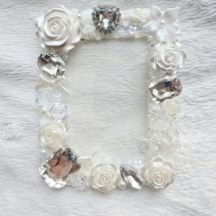[BUNJANG] Heart Crystal Stone White Decoden Toploader Photocard Holder / (5/17업뎃)하트크리스탈스톤 화이트데코덴탑꾸 포카홀더