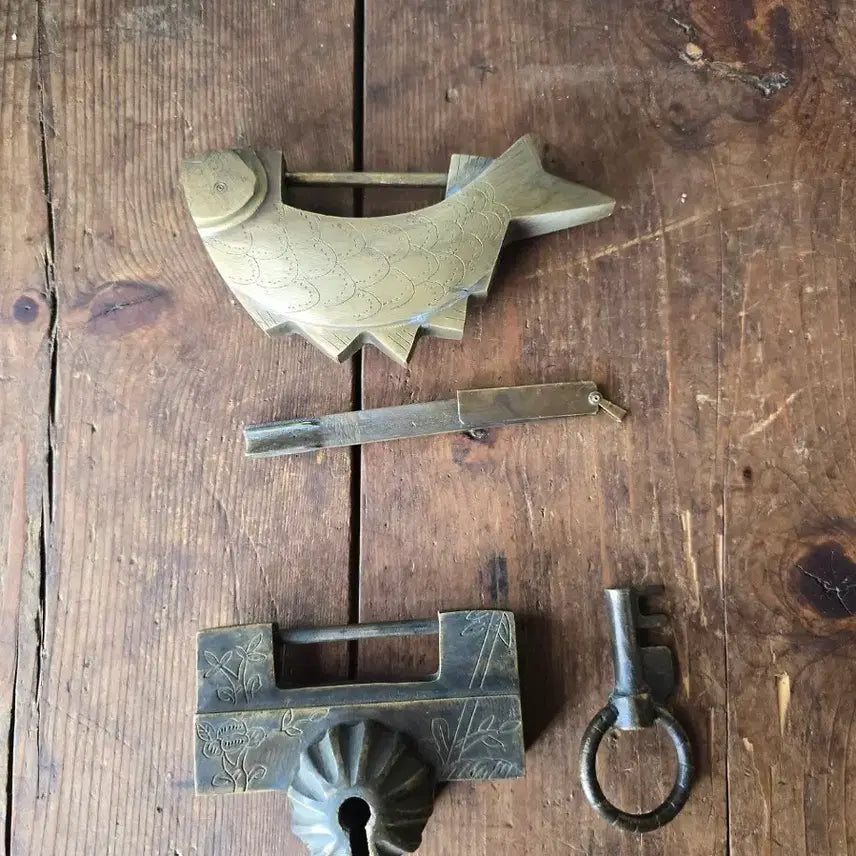 [BUNJANG] Brass Padlock Set (2 pieces) / 놋쇠 자물쇠 2개