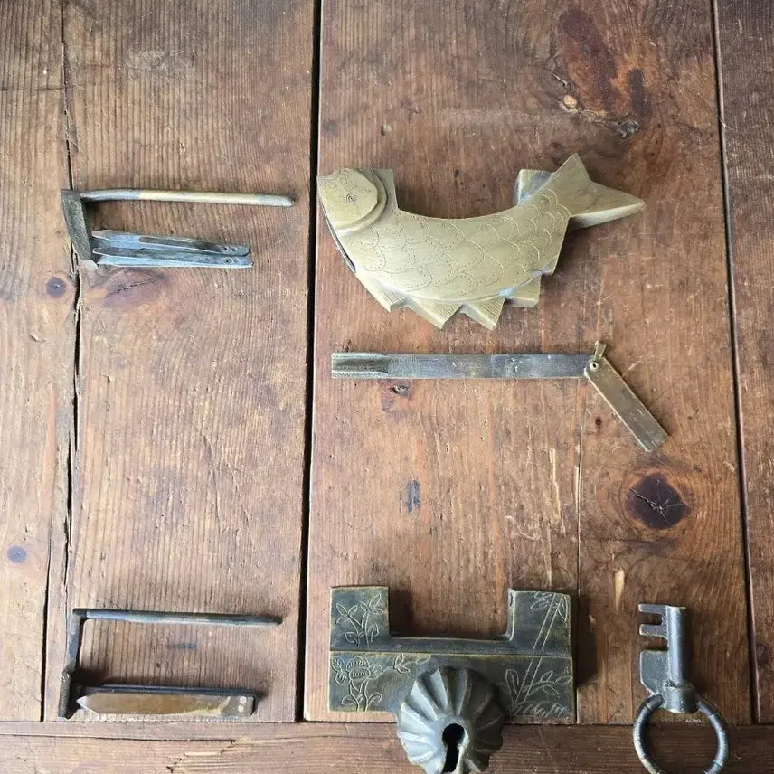 [BUNJANG] Brass Padlock Set (2 pieces) / 놋쇠 자물쇠 2개
