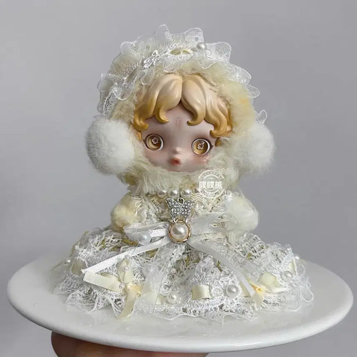 [BUNJANG] Skullpanda 13cm Doll Pearl Cake Dress Set / 스컬판다 13센치인형 진주케익원피스세트