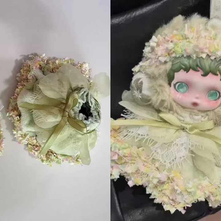 [BUNJANG] Skullpanda 13cm Doll Garden Flower Dress Set / 스컬판다 13센치인형 정원꽃원피스세트