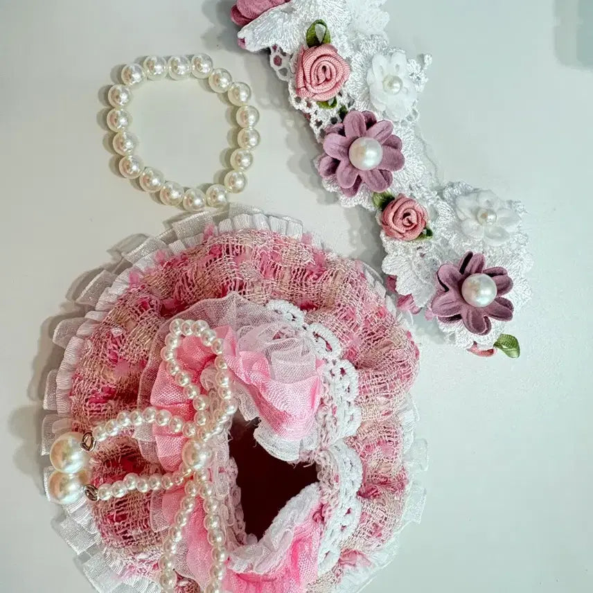 [BUNJANG] Skull Panda 13cm Doll Pearl Ribbon Dress Set / 2개이상반택무료 스컬판다 13센치인형 진주리본원피스세트