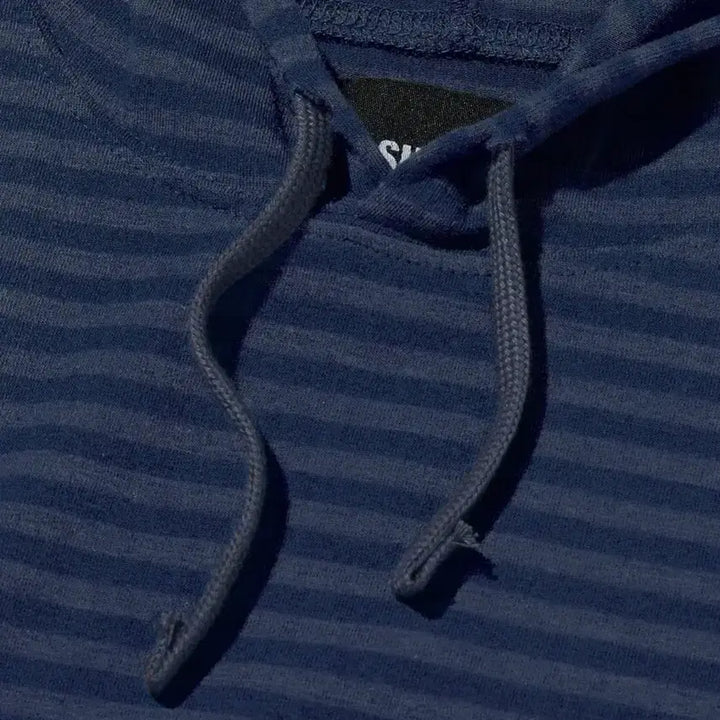 [BUNJANG] Suade Striped Short-Sleeve Hoodie (M) / Suade 스트라이프 반팔 후드티(M)(1번 시착)