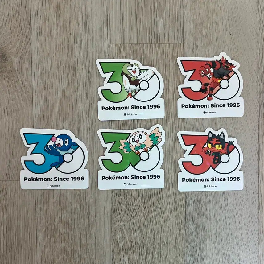 [BUNJANG] Pokemon 30th Anniversary Stickers Generation 7 Starters (Rowlet, Litten) + Evolutions / 포켓몬 30주년 스티커 7세대 스타팅 누리공, 나몰빼미, 냐오불 + 진화