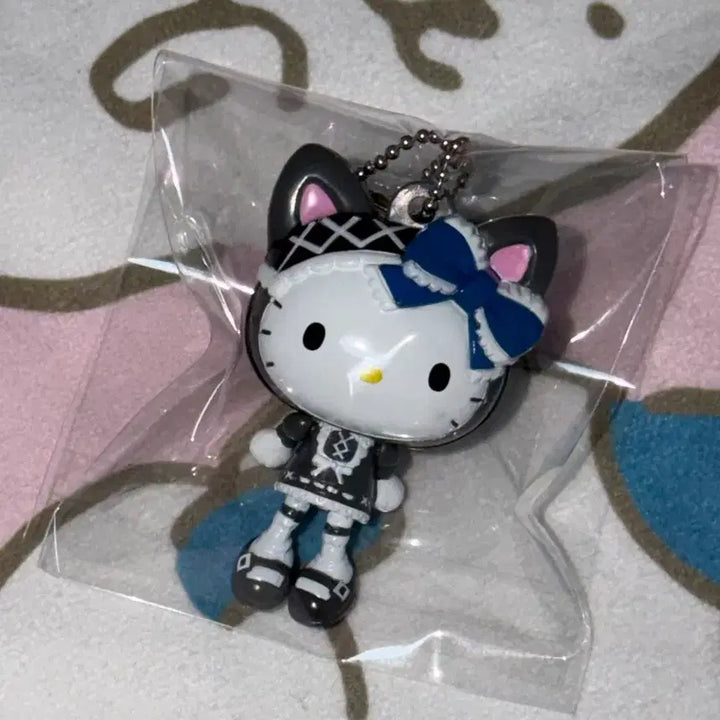[BUNJANG] Classic Kitty Gothic Cat Charm Strap Keychain / 고전 키티 달랑이 고딕 고양이 스트랩 키링