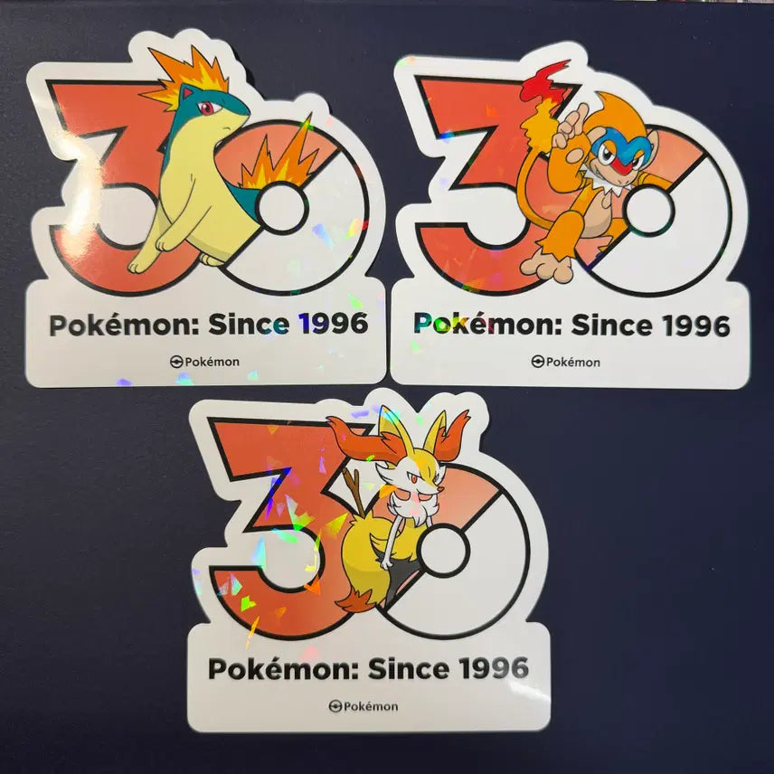 [BUNJANG] Limited Edition 30th Anniversary Logo Sticker Set - Starter Pokemon (Magnemite, Cyndaquil, Torchic) / [한정판] 30주년 로고스티커 - 스타팅 &