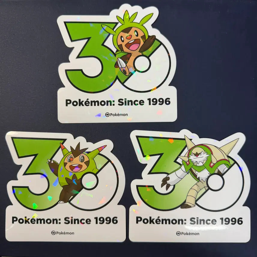 [BUNJANG] Pokemon 30th Anniversary Logo Sticker Set - Dotchmaron, Dotchbogu, Brigaron / [한정판] 30주년 로고스티커 - 스타팅 &