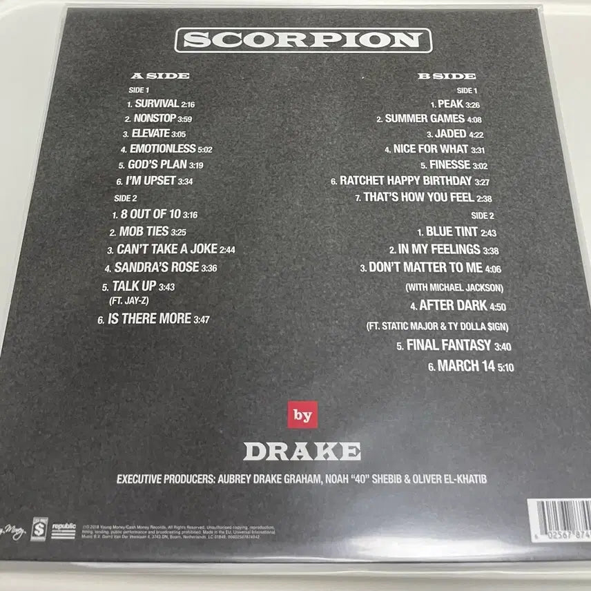 [BUNJANG] Drake Scorpion LP / 드레이크 Scorpion lp