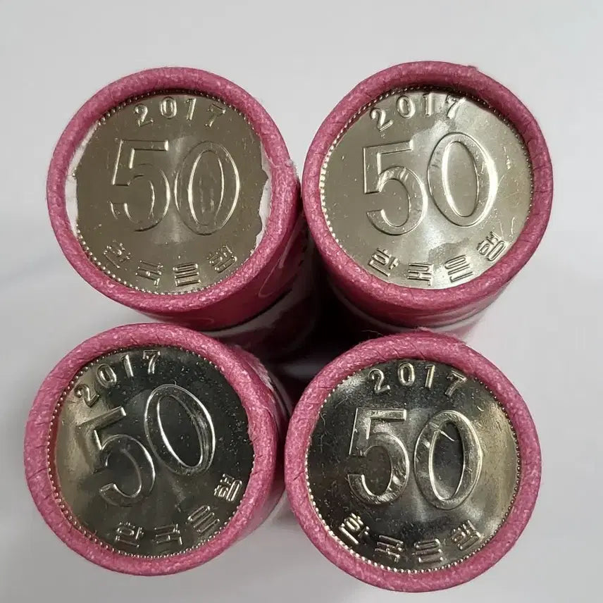 [BUNJANG] 2017 Special Mint Year 50 Won Coin Rolls (4 Rolls) / 50원 2017년 준특년도 4롤 일괄