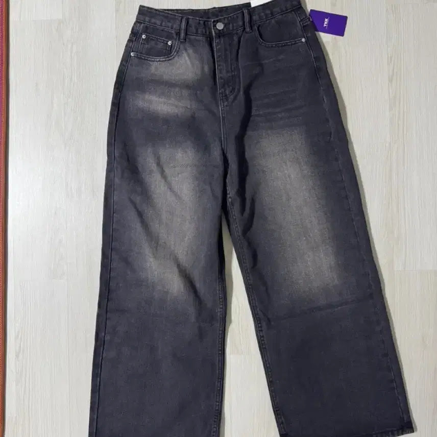 [BUNJANG] Washing Black Wide Denim Pants / 새상품) 워싱 블랙 와이드 데님