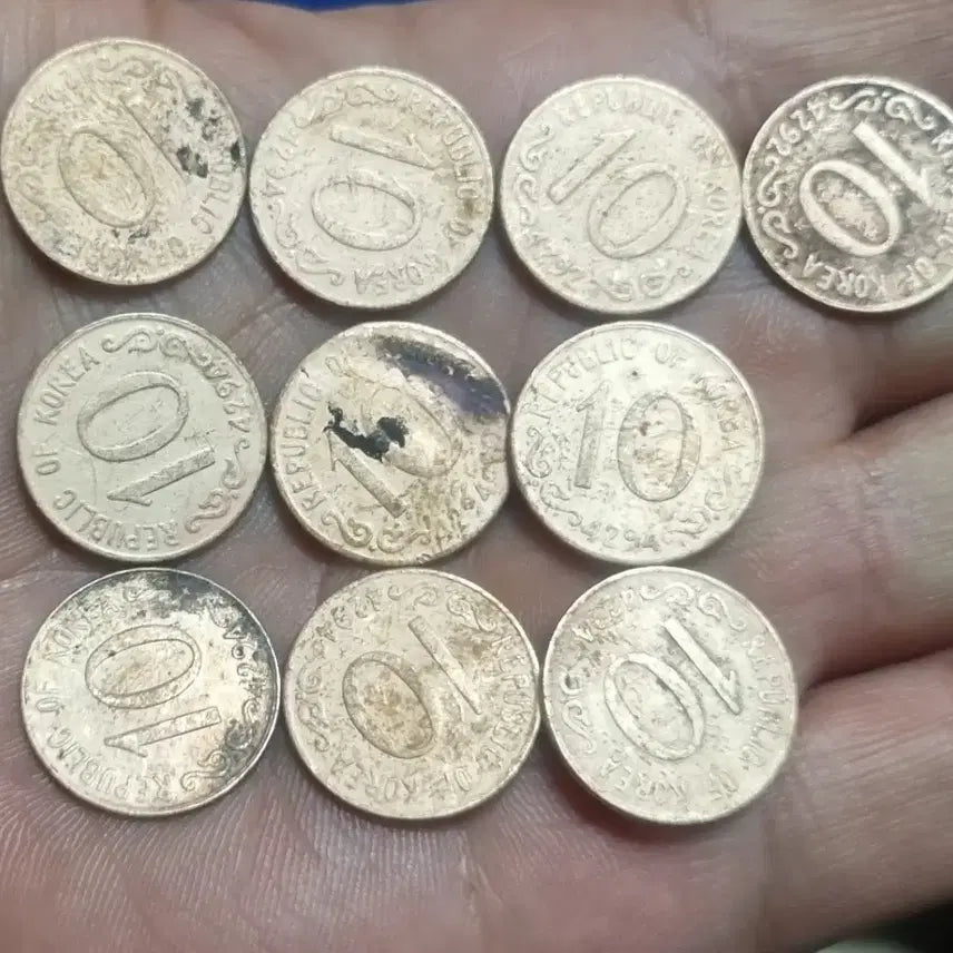 [BUNJANG] 10 x 1994 10 Won Circulation Coins / 4292,94년10환 사용제 10개일괄