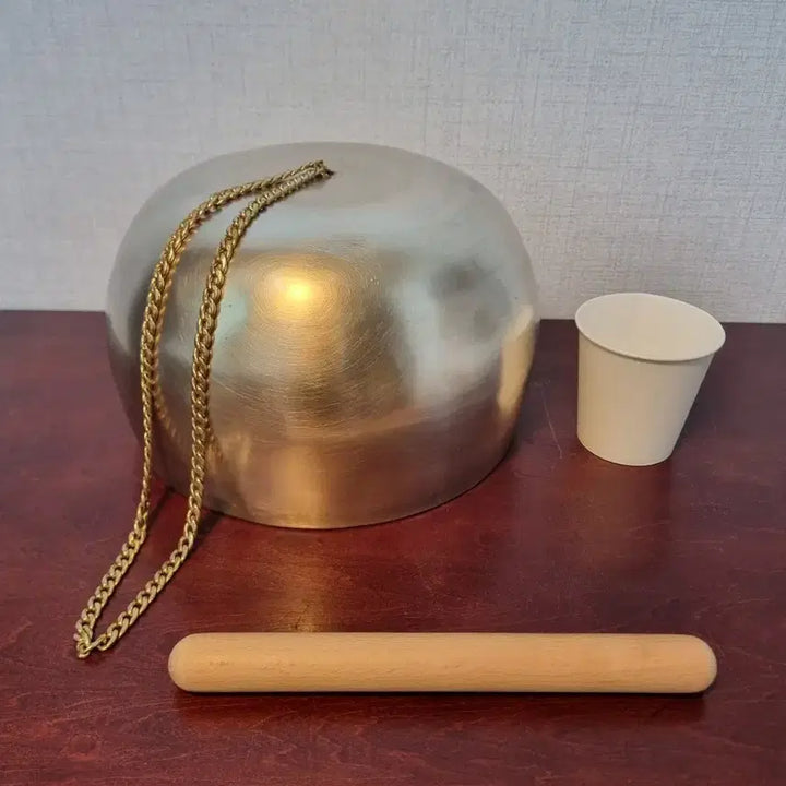 [BUNJANG] Korean Hand-Held Large Yugi Meditation Bell (Singing Bowl) / 들고 타종하는 국산 방짜 유기 대형 좌종 (싱잉볼, 명상종)