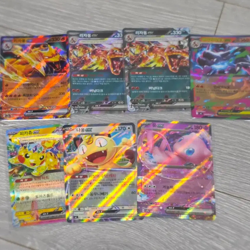 [BUNJANG] Pokemon Card EX Charizard, Pikachu, Meowth, Mew (Individual) / 포켓몬카드ex 개당2천원 리자몽,피카츄,나옹,뮤