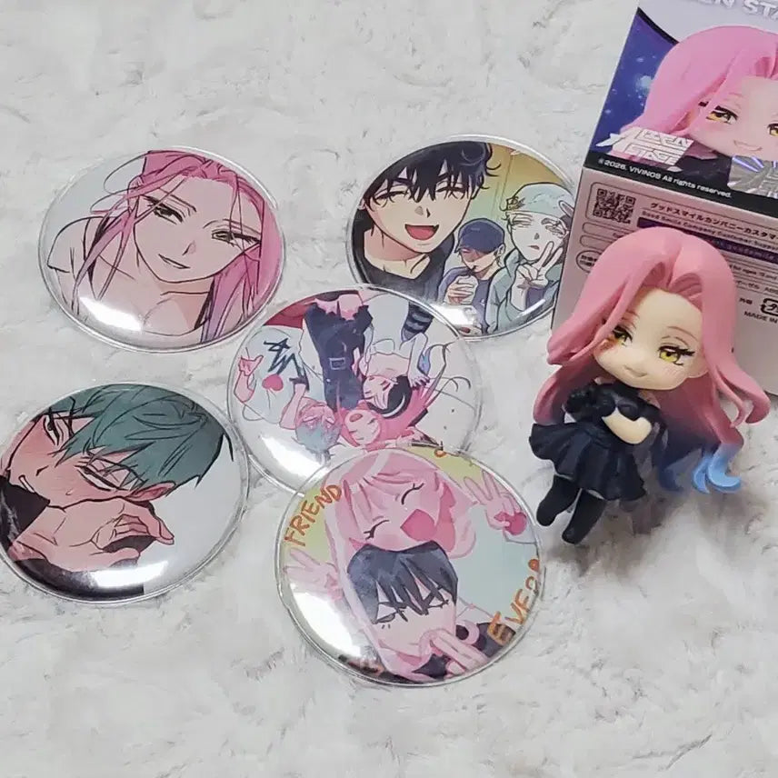 [BUNJANG] A-Stage Mizi Nendoroid Figure Unofficial Goods Bundle Set Can Badge / 에이스테 미지 넨도 피규어 비공굿 캔뱃지 일괄 에일리언스테이지
